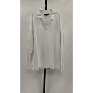 Quince Men Organic Cotton Long Sleeve Pique Polo White S